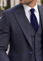 Jitters End Blue Chequered Slim Fit Three Piece Suit - MrGuild