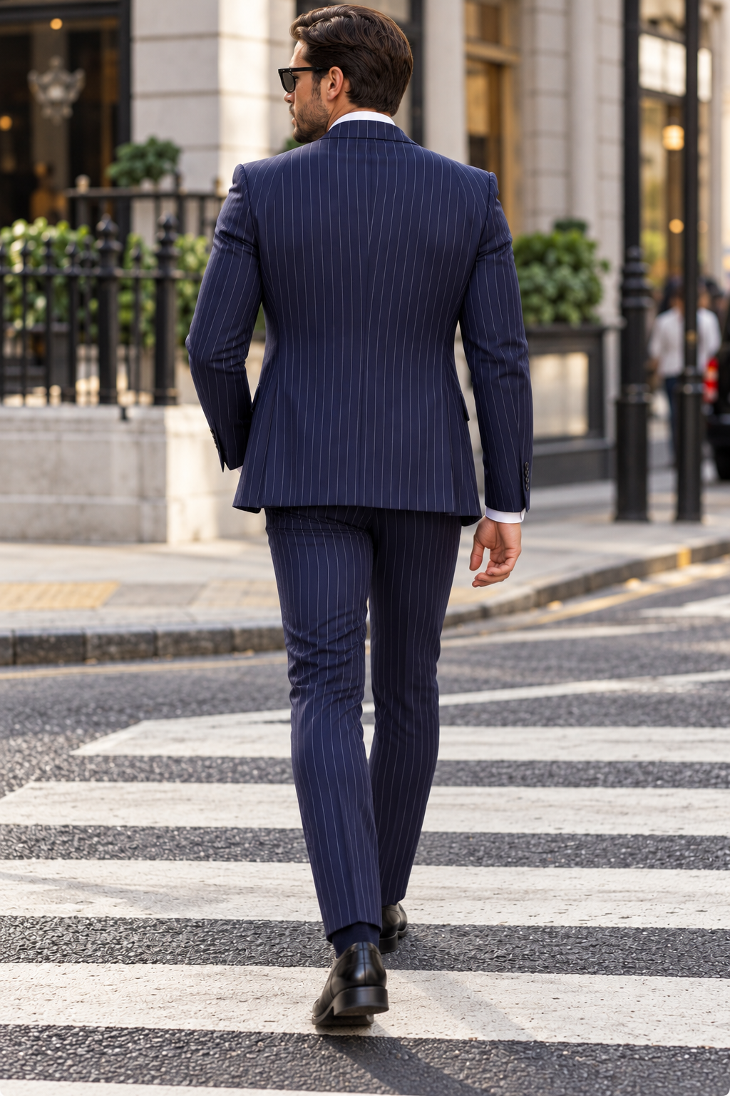 Cavendish Close Blue Pinstripe Slim Fit Three Piece Suit - MrGuild