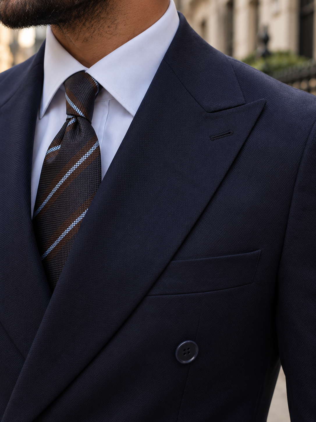 Shelgate Road Blue Plain Slim Fit Double Breasted Suit