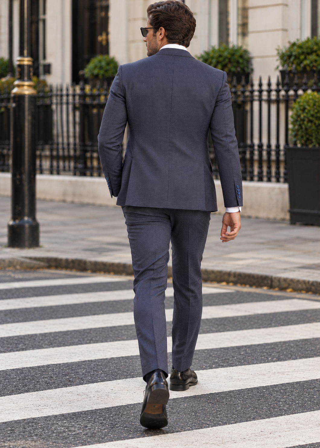 Jitters End Blue Chequered Slim Fit Three Piece Suit - MrGuild