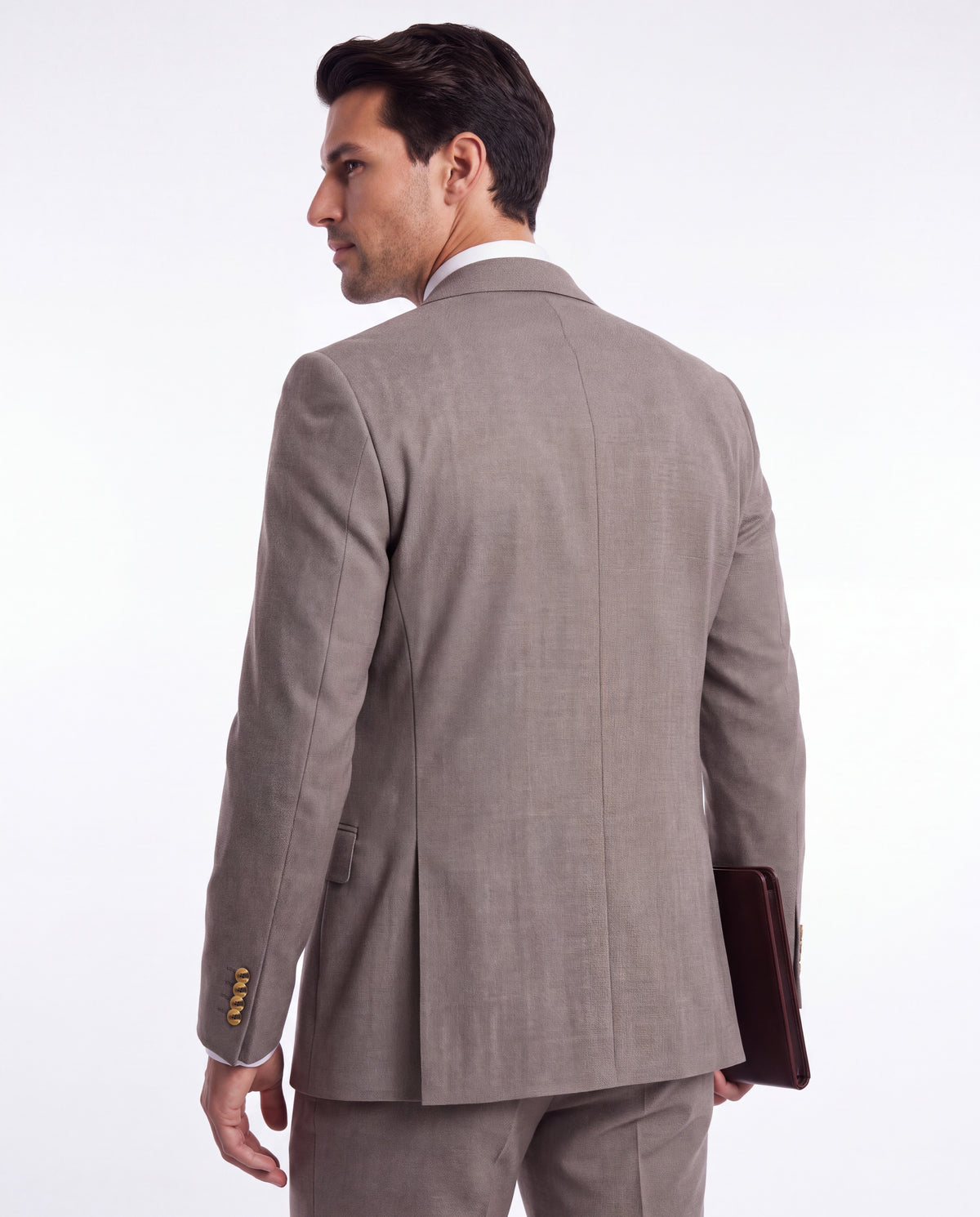 Buckfast Street Brown Plain Slim Fit Three Piece Suit - MrGuild