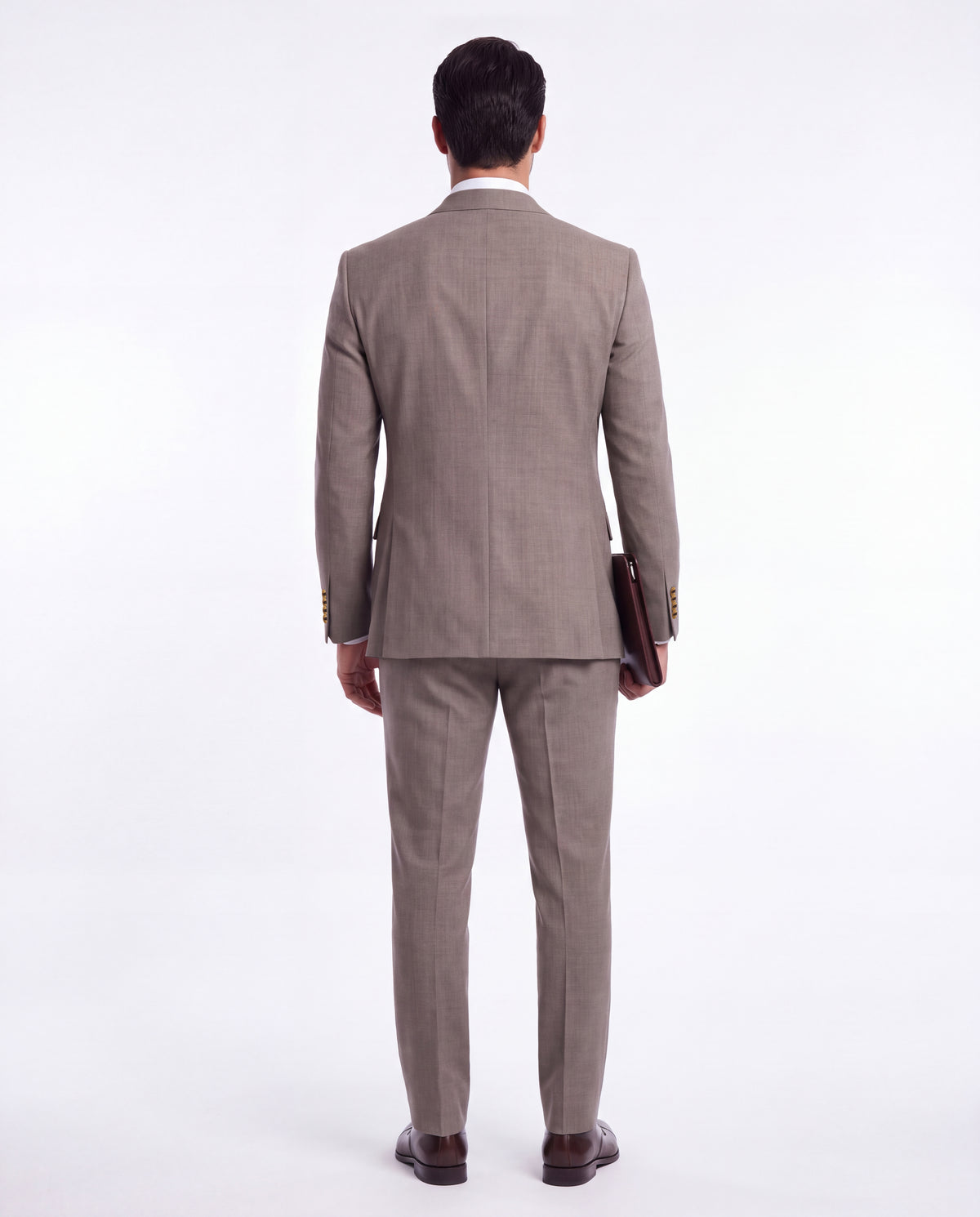 Buckfast Street Brown Plain Slim Fit Three Piece Suit - MrGuild
