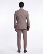 Buckfast Street Brown Plain Slim Fit Three Piece Suit - MrGuild