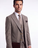 Buckfast Street Brown Plain Slim Fit Three Piece Suit - MrGuild