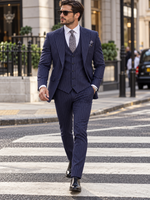 Cavendish Close Blue Pinstripe Slim Fit Three Piece Suit - MrGuild