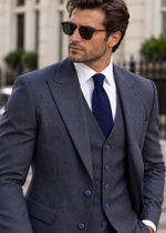 Jitters End Blue Chequered Slim Fit Three Piece Suit - MrGuild