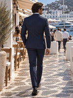Honest Street Blue Pinstripe Slim Fit Double Breasted Suit - MrGuild