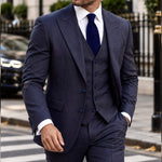 Jitters End Blue Chequered Slim Fit Three Piece Suit - MrGuild