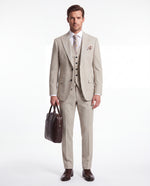 Kitcat Terrace Cream Plain Slim Fit Three Piece Suit - MrGuild