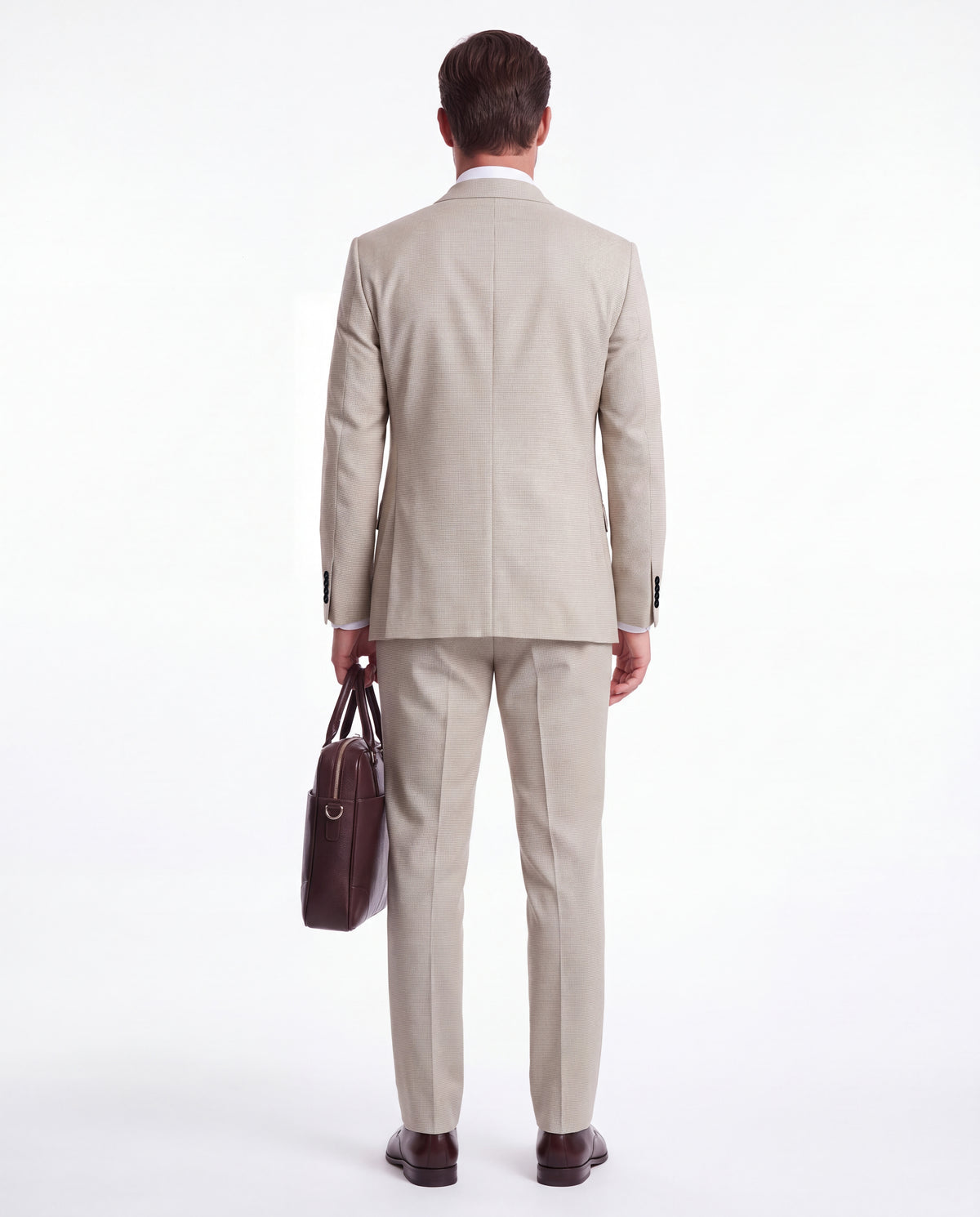 Kitcat Terrace Cream Plain Slim Fit Three Piece Suit - MrGuild