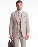 Kitcat Terrace Cream Plain Slim Fit Three Piece Suit - MrGuild