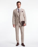 Lendal Terrace Cream Pinstripe Slim Fit Three Piece Suit - MrGuild