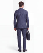 Orange Hill Road Blue Chequered Slim Fit Three Piece Suit - MrGuild