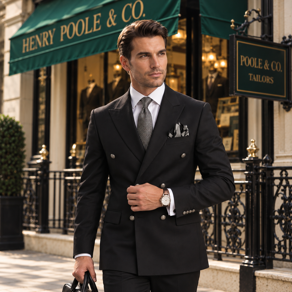 Padfield Road Black Plain Slim Fit Double Breasted Suit