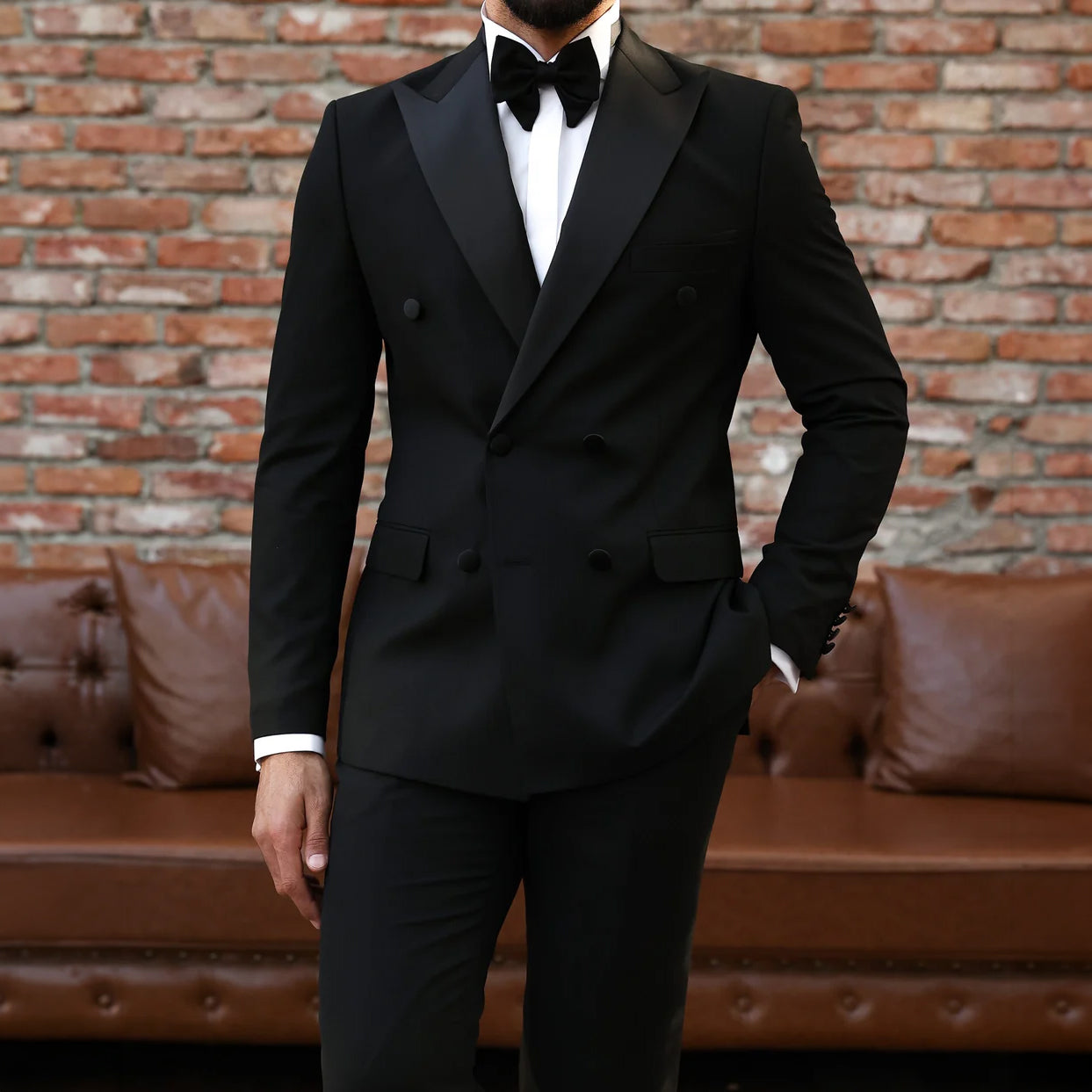 black dress shirt with silver tie 2pcs Silk Shirt+Tie Mens Satin Smooth Tuxedo Shirts Mega Mart Center detailed tie ring create a refined style Black Tux Black Shirt Silver