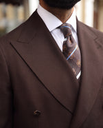 Webber Street Brown Plain Slim Fit Double Breasted Suit - MrGuild