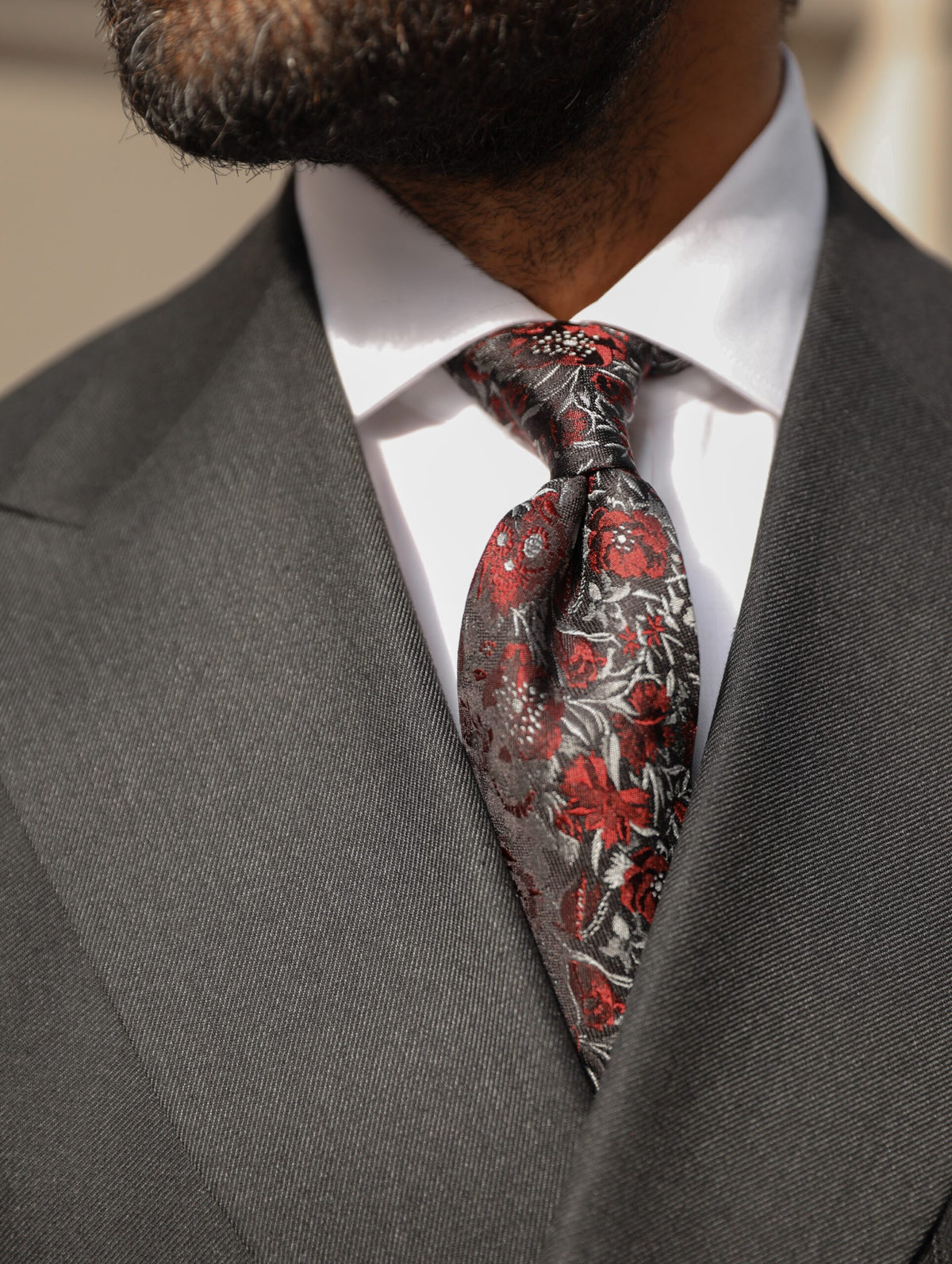 Woodstock Road Grey Plain Slim Fit Double Breasted Suit - MrGuild