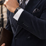 Alara's Castle Blue Corduroy Slim Fit Double Breasted Suit - MrGuild