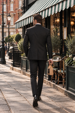 Armory Way Black Pinstripe Slim Fit Three Piece Suit - MrGuild