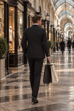 Aveline Street Black Pinstripe Slim Fit Double Breasted Suit - MrGuild