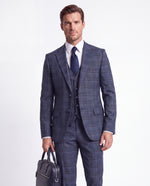Chislehurst Blue Chequered Slim Fit Three Piece Suit - MrGuild
