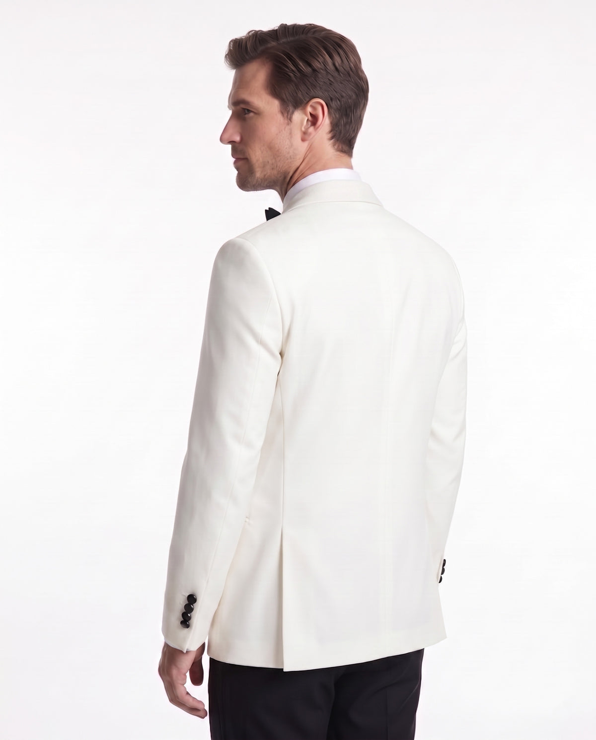 Harper Road White Plain Slim Fit Three Piece Tuxedo - MrGuild