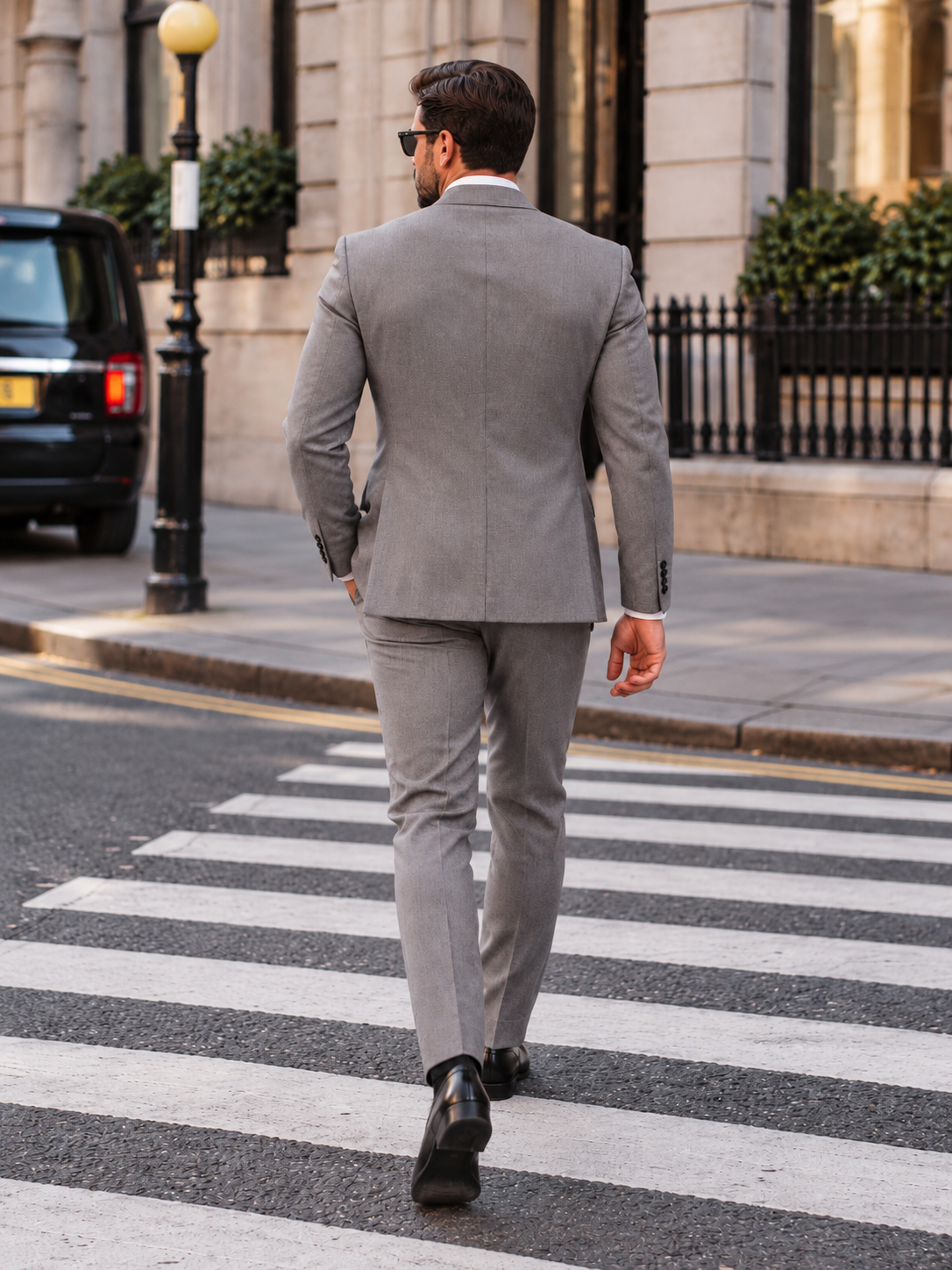 Micawber Street Grey Plain Slim Fit Double Breasted Suit - MrGuild