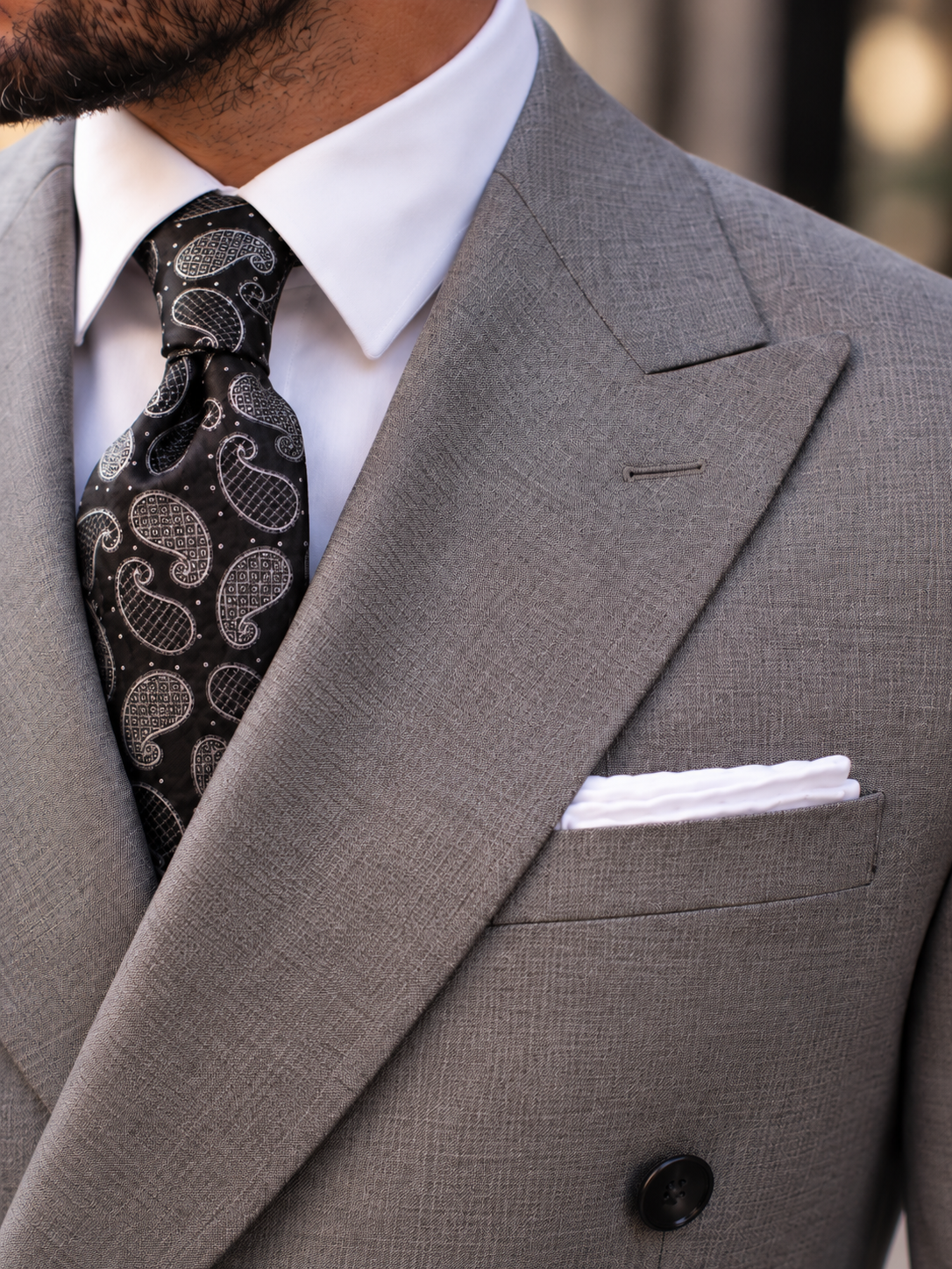 Micawber Street Grey Plain Slim Fit Double Breasted Suit - MrGuild