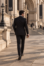 Nevern Road Black Pinstripe Slim Fit Double Breasted Suit - MrGuild