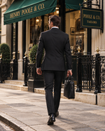 Padfield Road Black Plain Slim Fit Double Breasted Suit - MrGuild