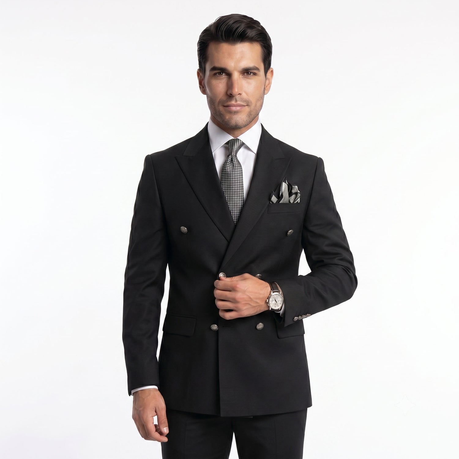 black dress shirt with silver tie Performance Stretch Wedding Suit %20Love%20is%20our%20LAW Groom Black Tux Silver Tie