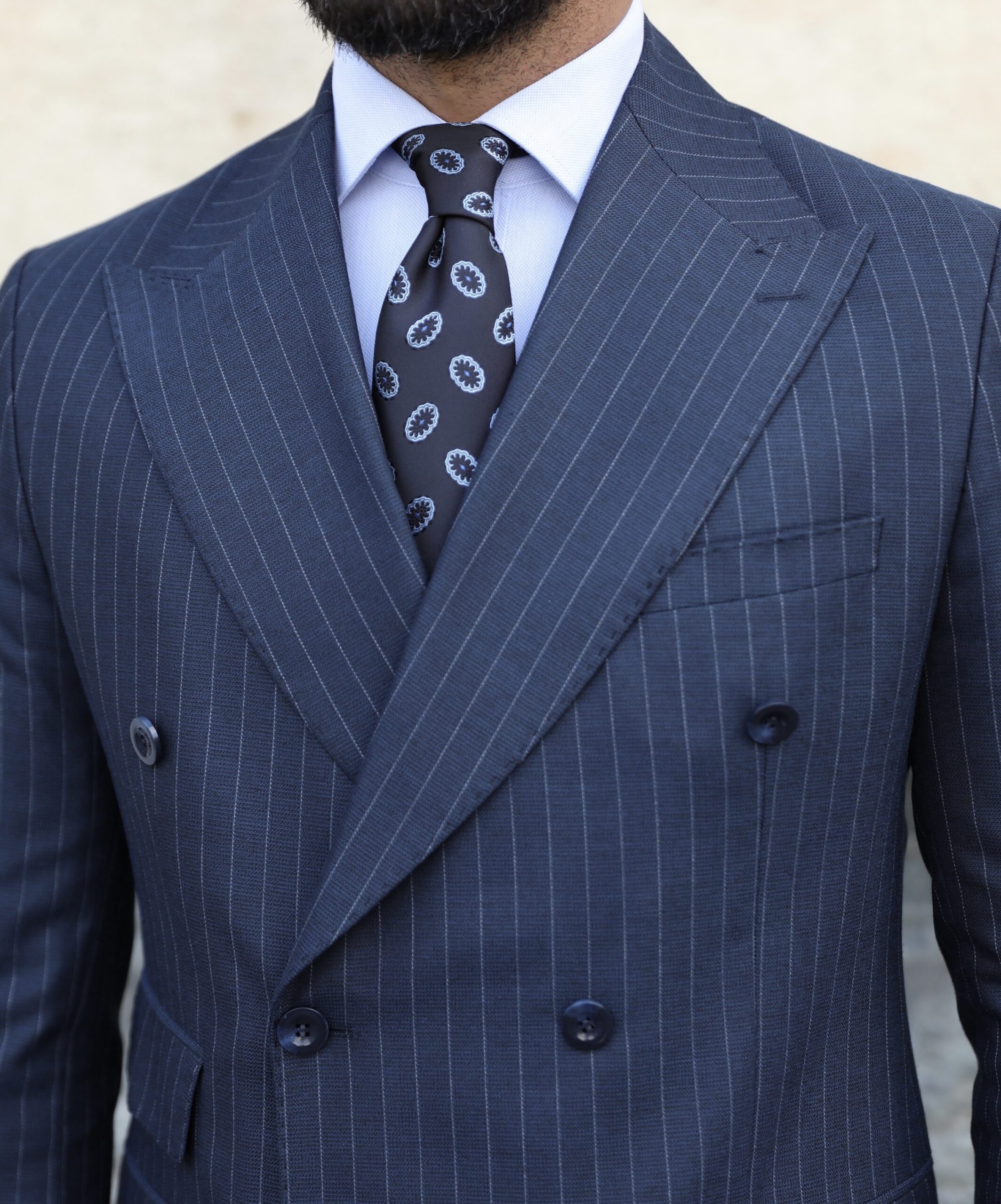 Wellington Road Slim Fit Light Blue Pinstriped Double Breasted Two ...