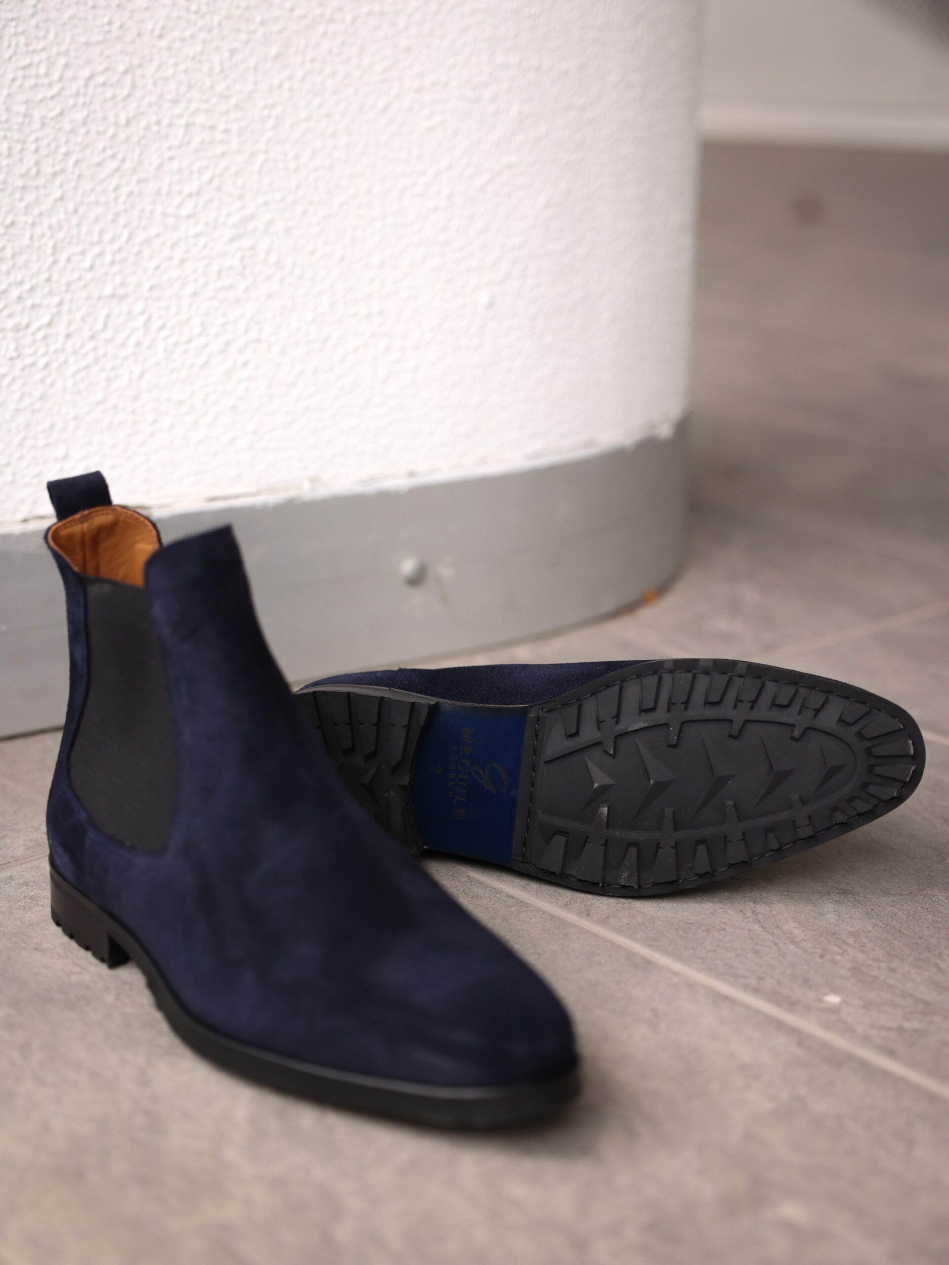 udløb Grand pålægge Madrid Men's Dark Navy Blue Suede Leather Men's Chelsea Boots | MrGuild