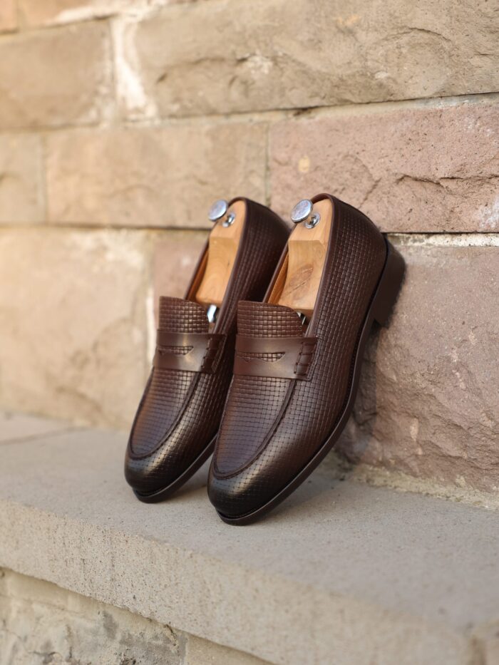 Rome Men's dark brown calf leather loafers