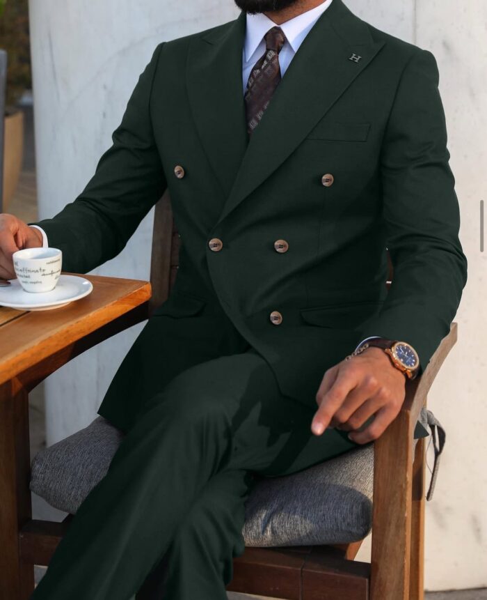 Chelmsford TAILORED SLIM fit EMERALD GREEN double BREASTED men's SUIT