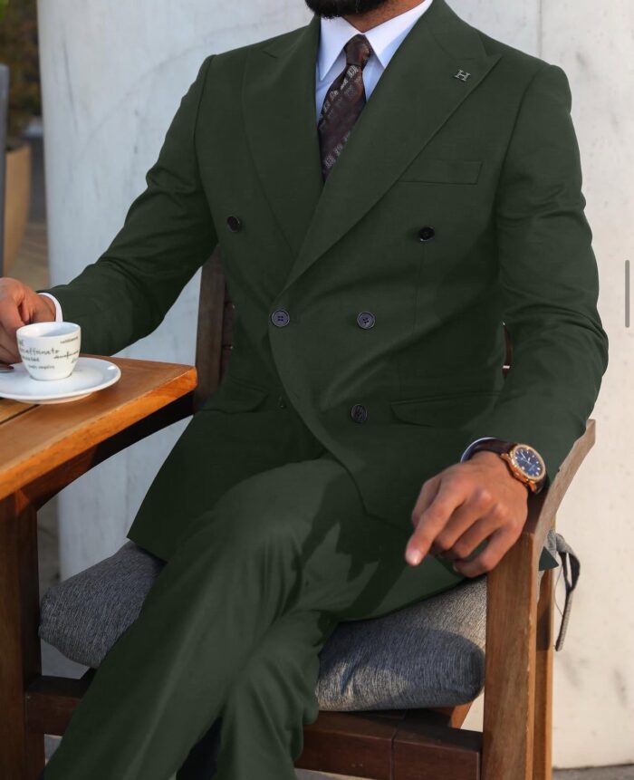 Chelmsford TAILORED SLIM fit EMERALD GREEN double BREASTED men's SUIT