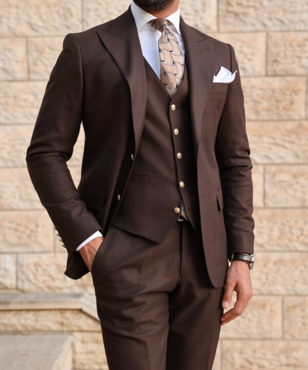 Chocolate Brown Tailored Fit Two Piece Turkish Suit (SUIT-84) – Shahzeb  Saeed