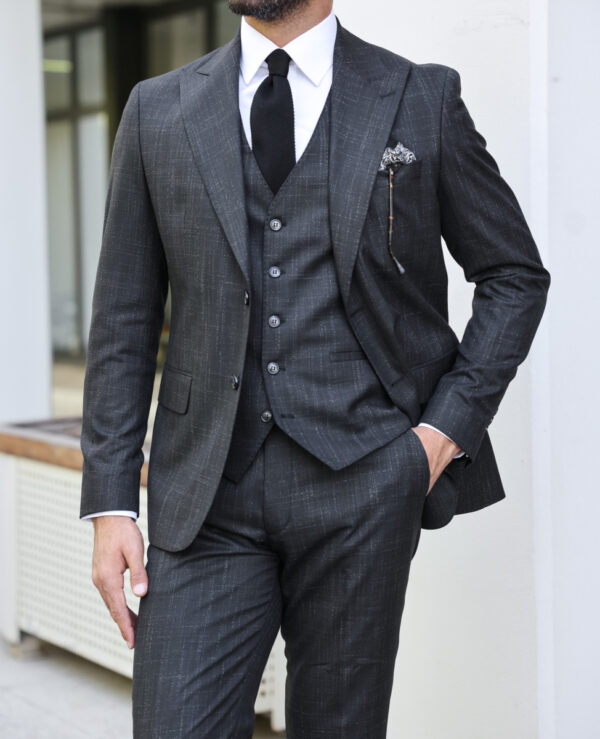 Men's Black One Button Slim Fit Suit-Funeral Suits – Flex Suits