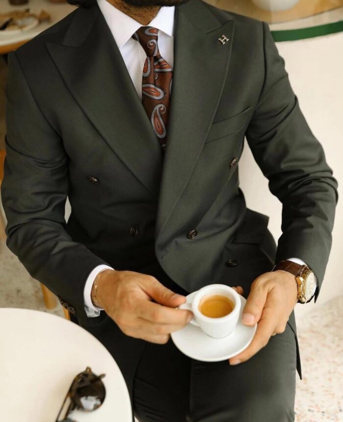 Elmington Road TAILORED SLIM fit EMERALD GREEN double BREASTED men’s SUIT
